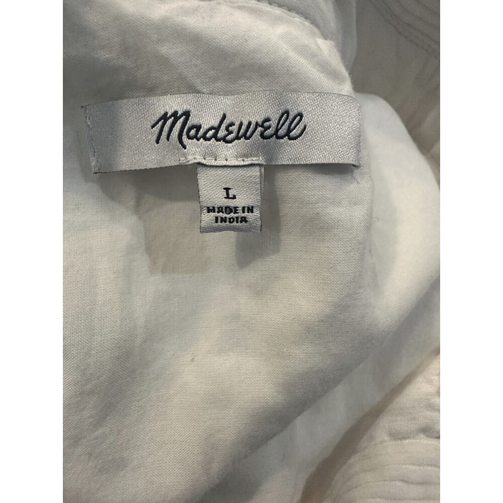Madewell Corduroy Mini Shirtdress Pockets Lighthouse Ivory Women's Size Large - Picture 10 of 14